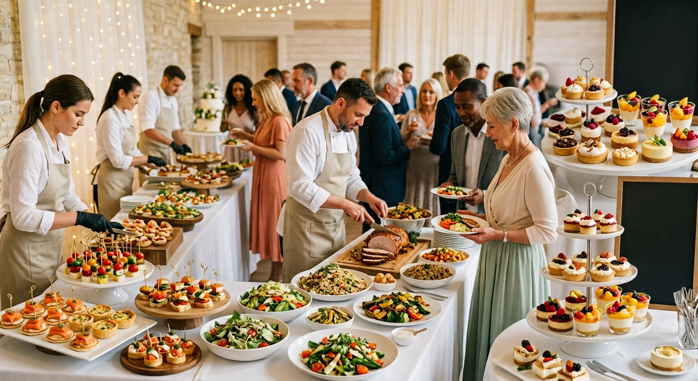 Elegant catering table setting